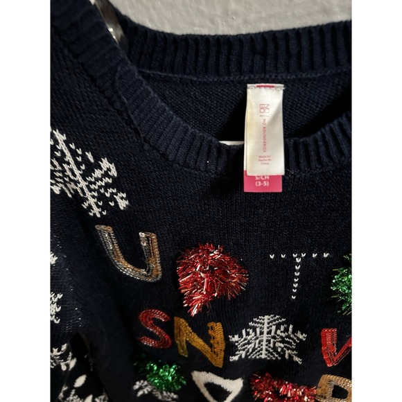Christmas Ugly Sweater Women Size Small 3-5 Blue - Picture 2 of 6